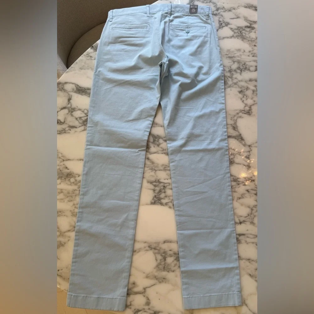 NWT J crew 484 Slim-fit stretch chino pant Robin’s Egg Blue 30 x 32